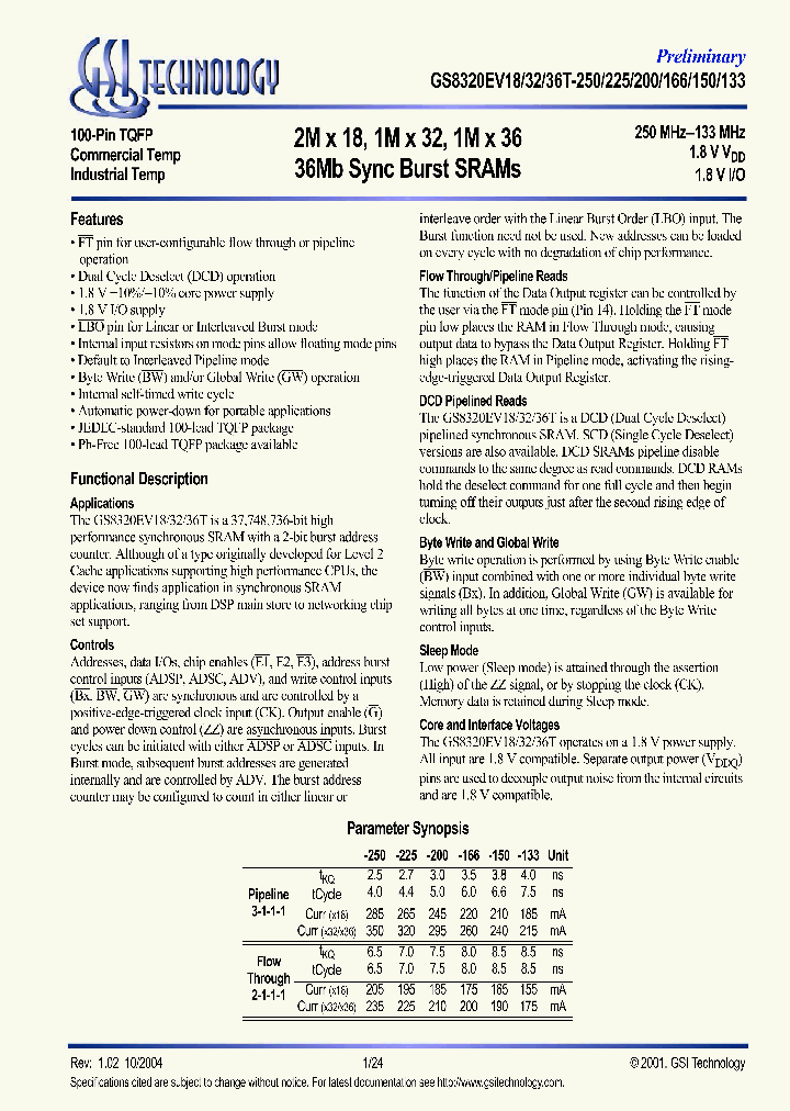 GS8320EV36GT-133_4605943.PDF Datasheet