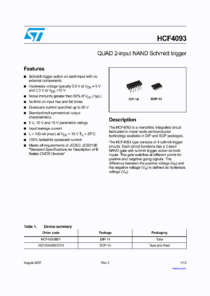 HCF4093M013TR_4386796.PDF Datasheet