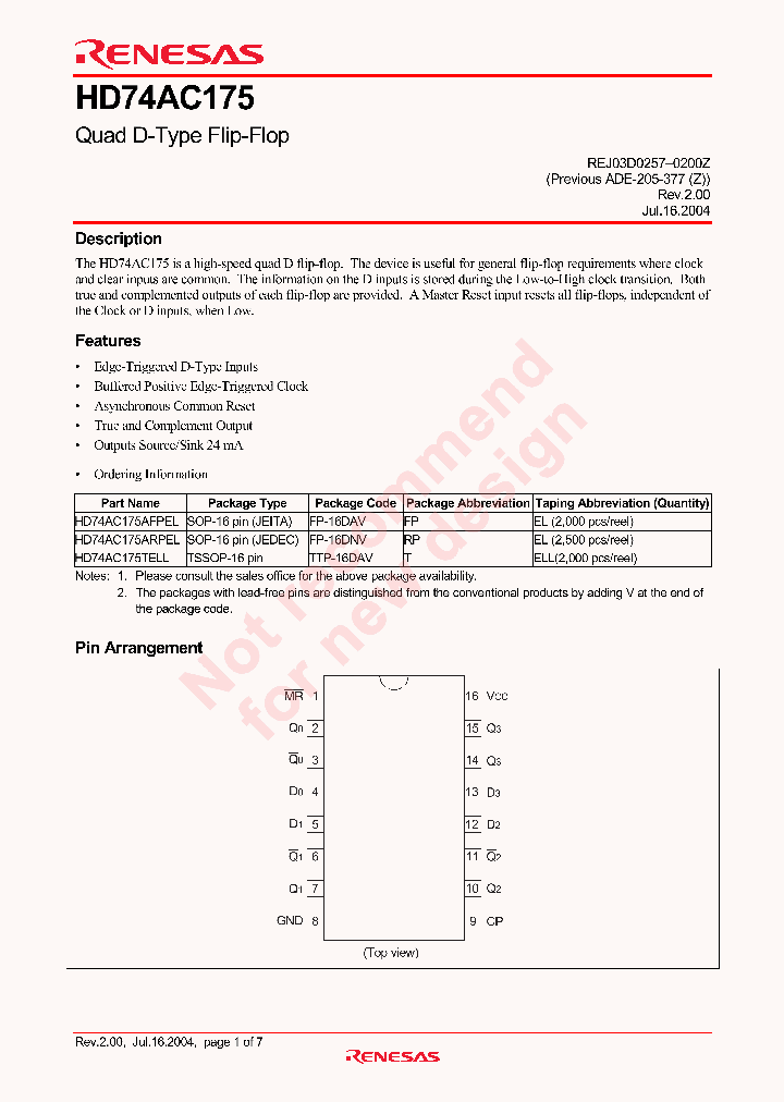 HD74AC175_4308245.PDF Datasheet
