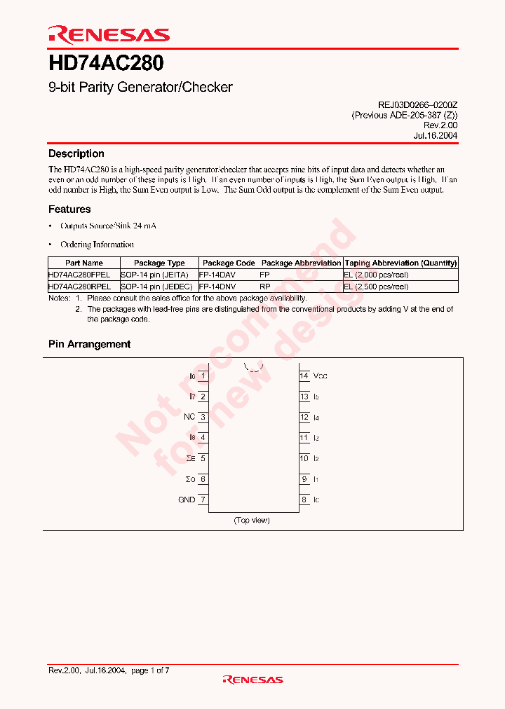 HD74AC280FPEL_4308241.PDF Datasheet