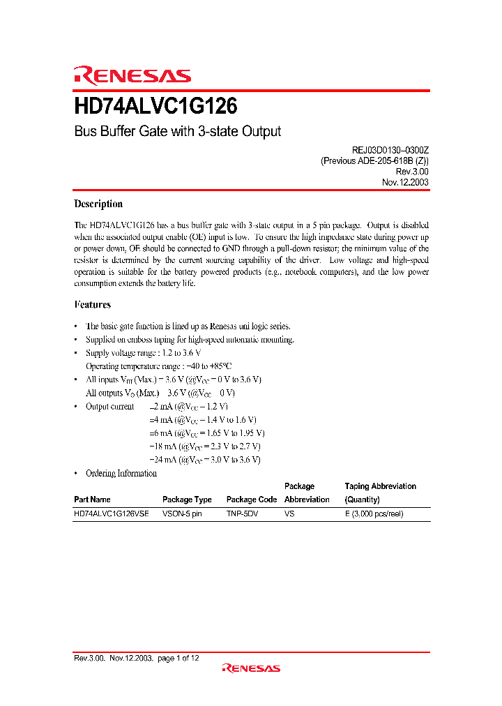 HD74ALVC1G126VSE_4663452.PDF Datasheet