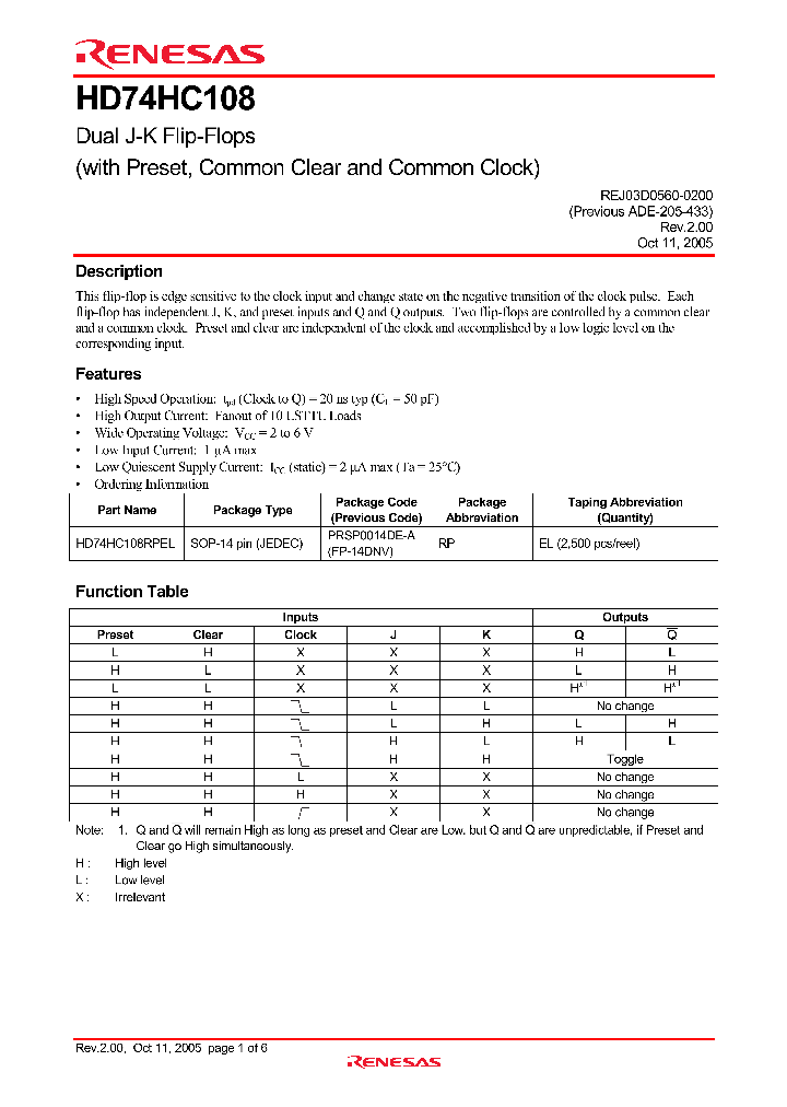 HD74HC108RPEL_4319449.PDF Datasheet