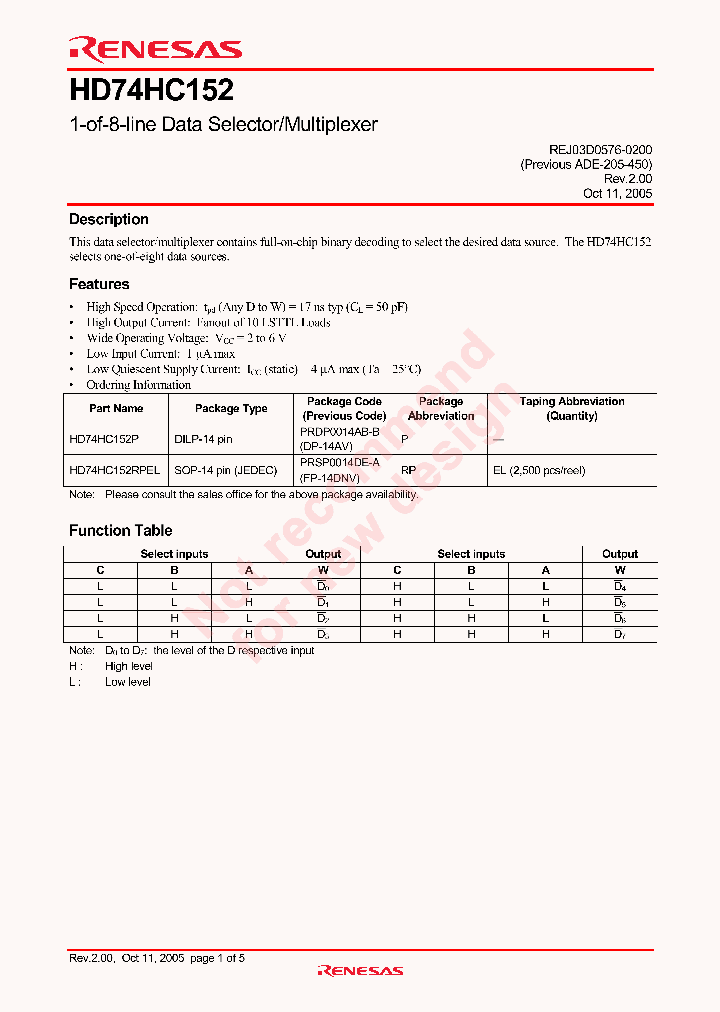 HD74HC152_4268430.PDF Datasheet