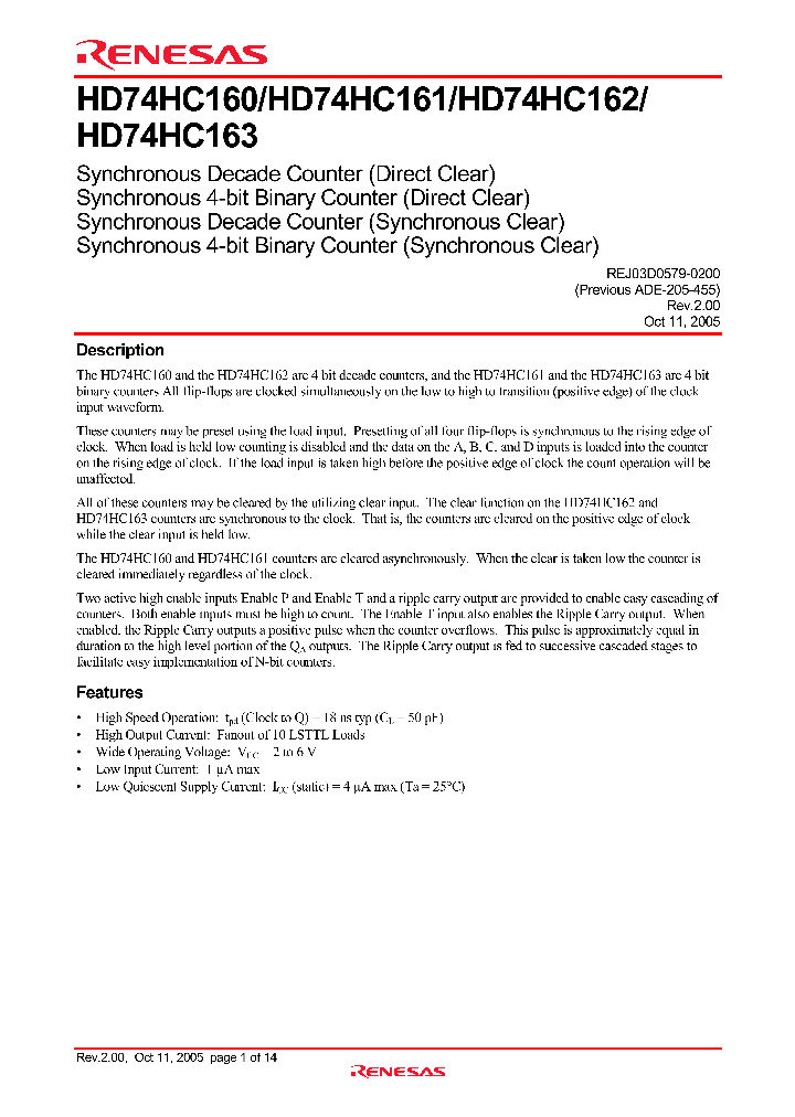 HD74HC160_4272395.PDF Datasheet