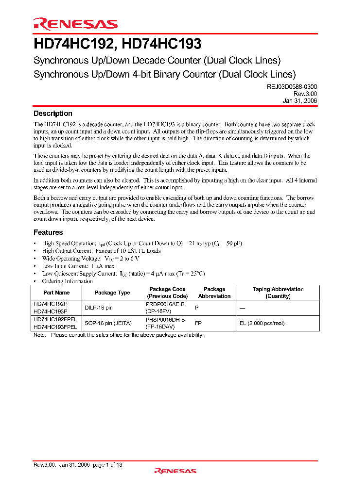 HD74HC193_4347746.PDF Datasheet