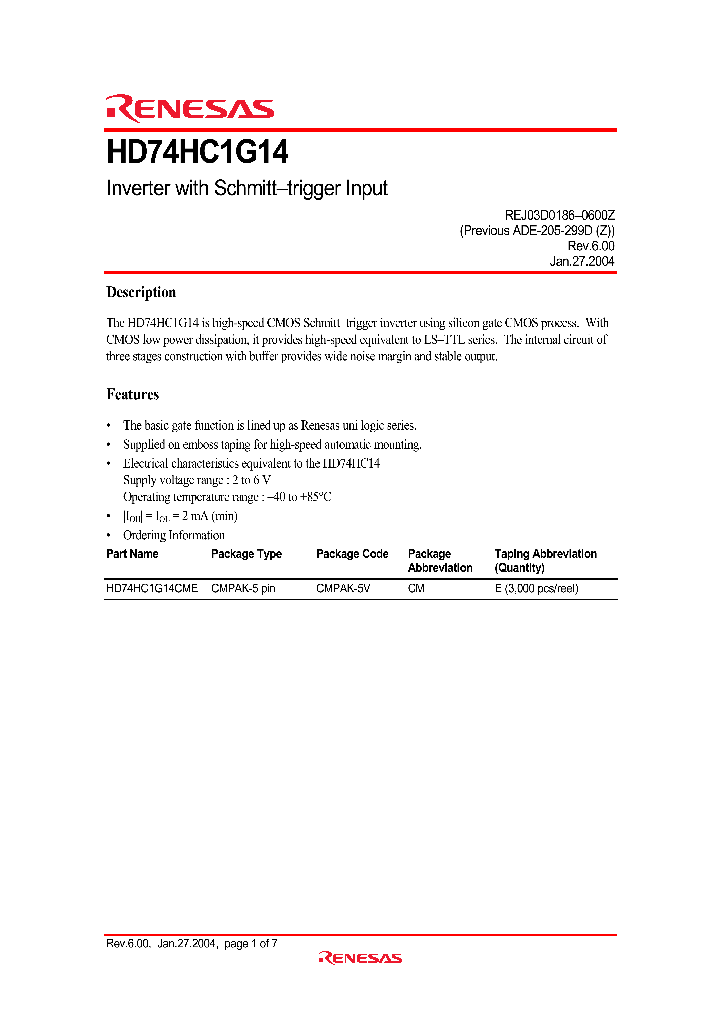 HD74HC1G14_4261482.PDF Datasheet