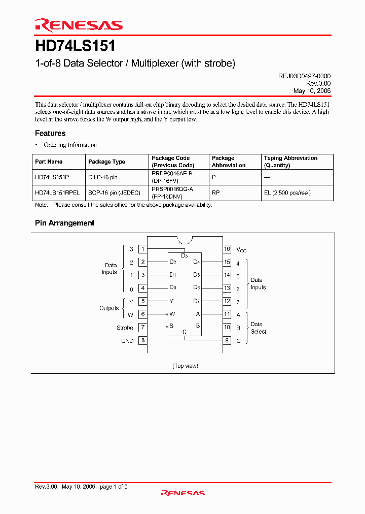 HD74LS151_4296959.PDF Datasheet