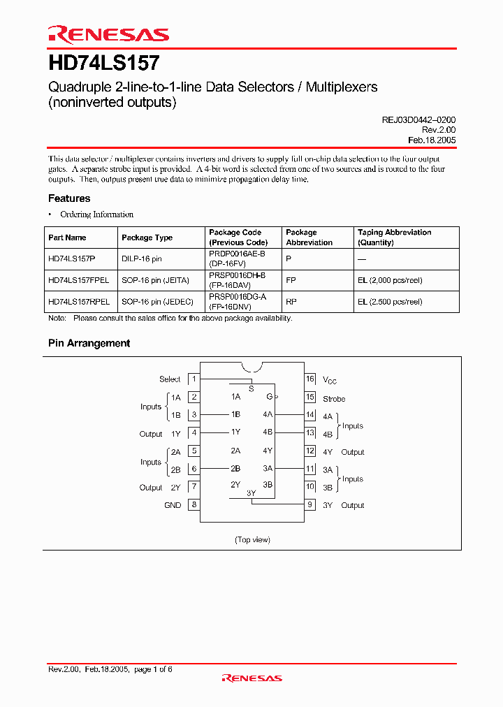 HD74LS157FPEL_4306404.PDF Datasheet
