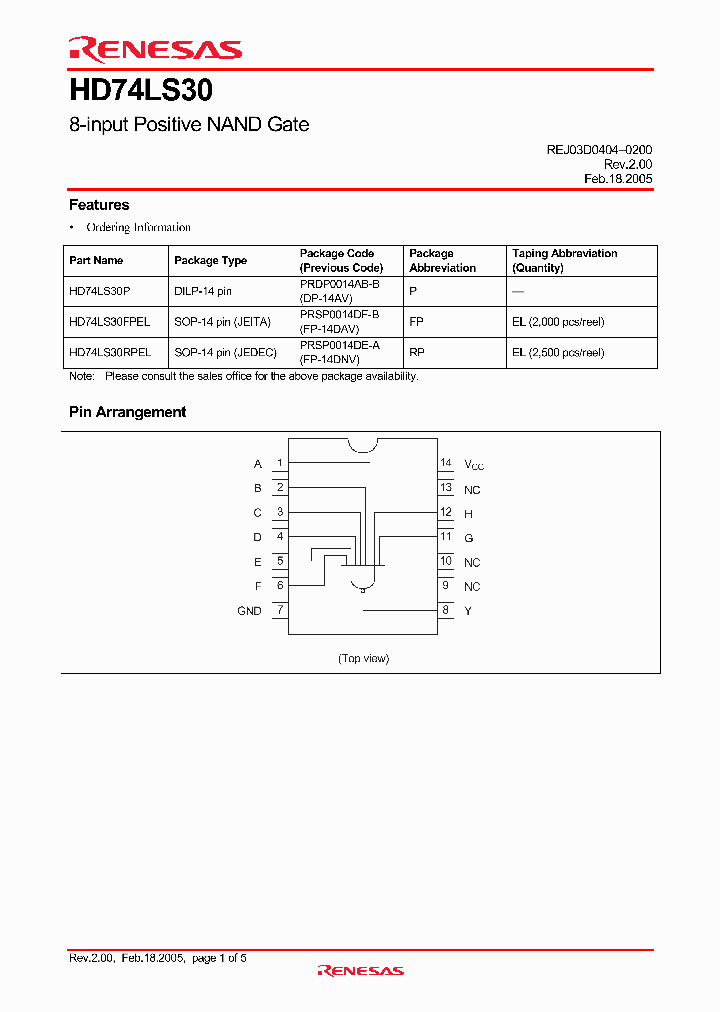 HD74LS30P_4278149.PDF Datasheet