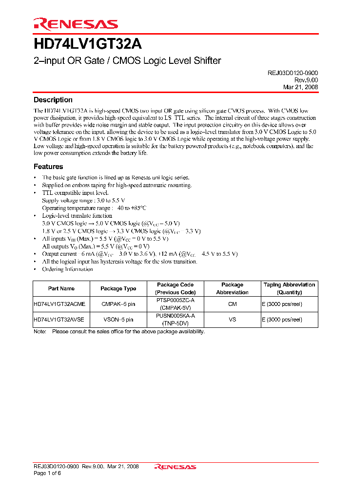 HD74LV1GT32A_4238526.PDF Datasheet