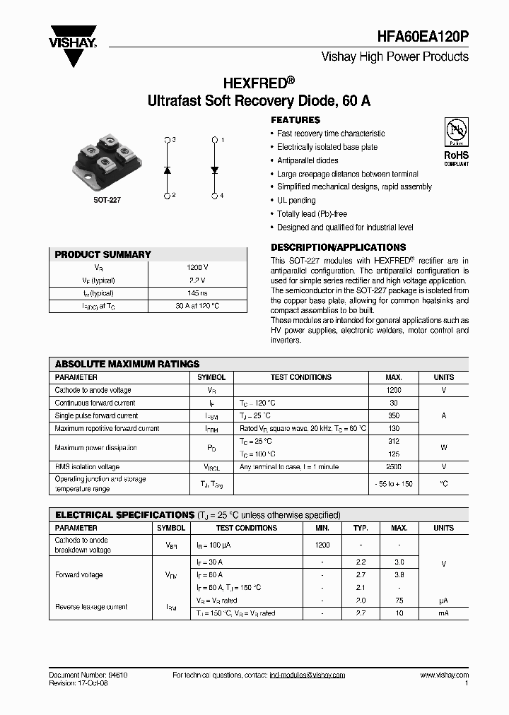 HFA60EA120P_4321610.PDF Datasheet