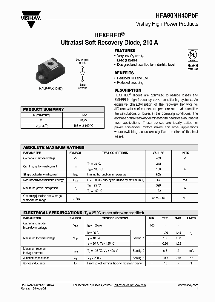 HFA90NH40PBF_4265073.PDF Datasheet