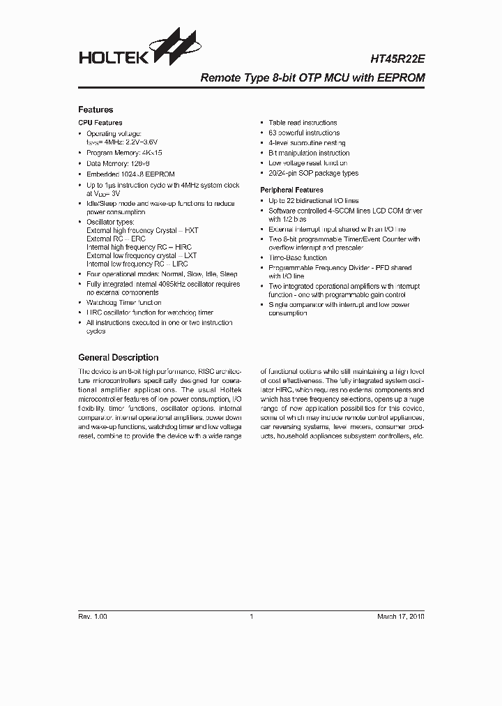 HT45R22E_4561766.PDF Datasheet