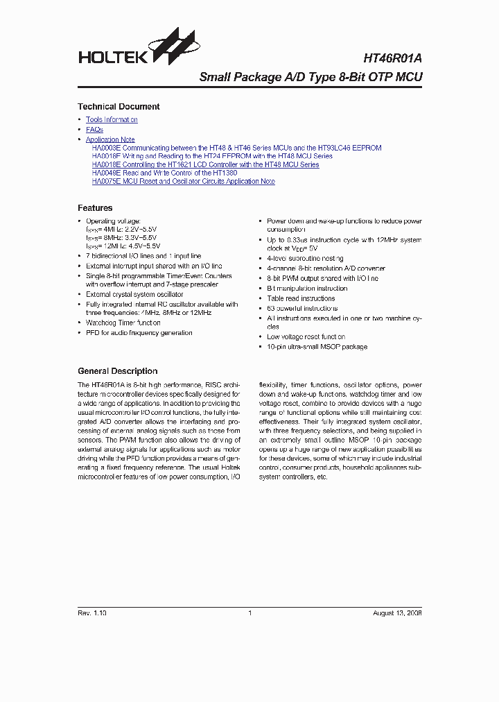HT46R01A_4633032.PDF Datasheet