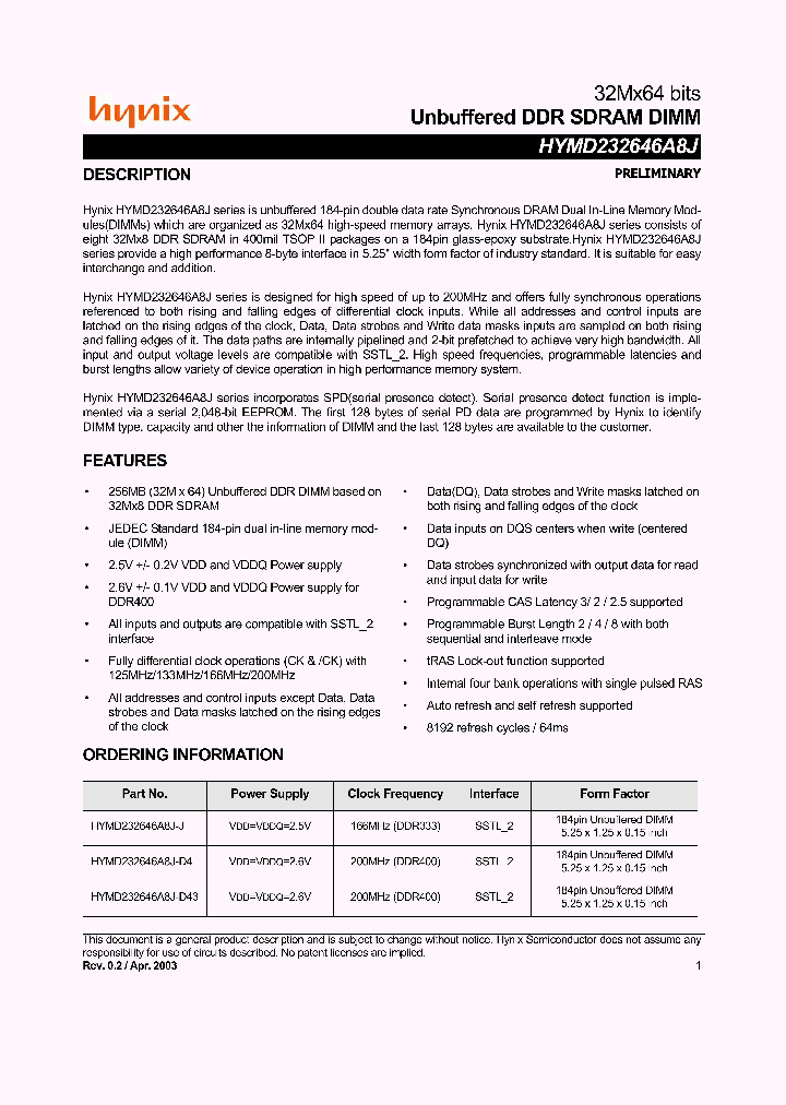 HYMD232646A8J-D4_4538310.PDF Datasheet