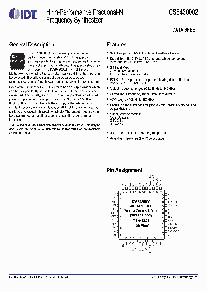 ICS8430002_4529265.PDF Datasheet