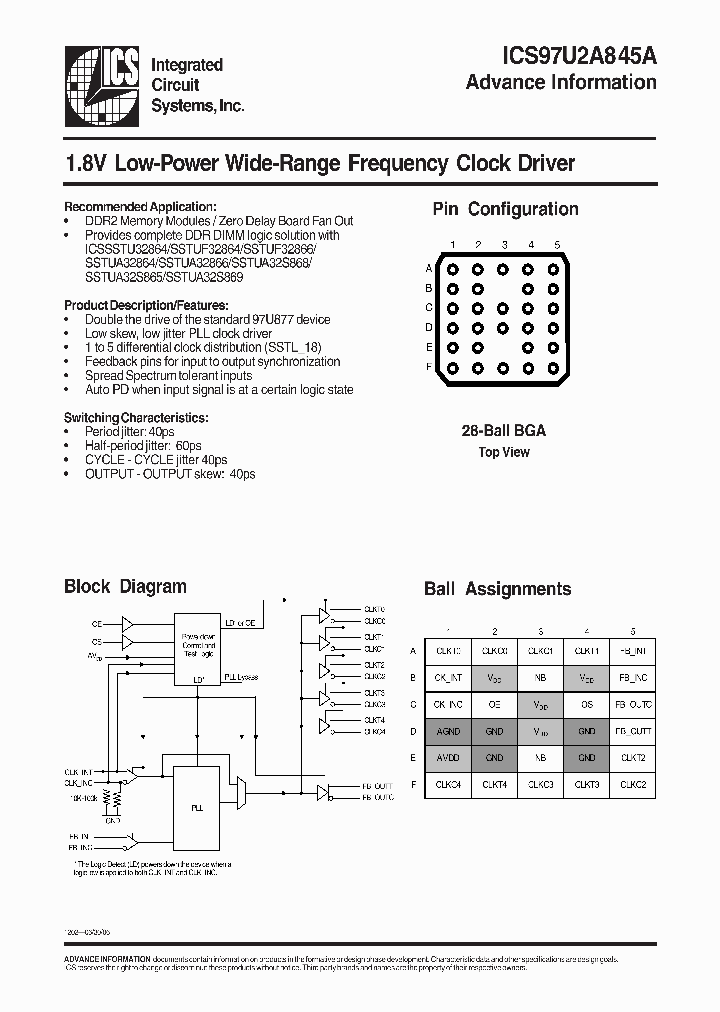ICS97U2A845A_4182449.PDF Datasheet