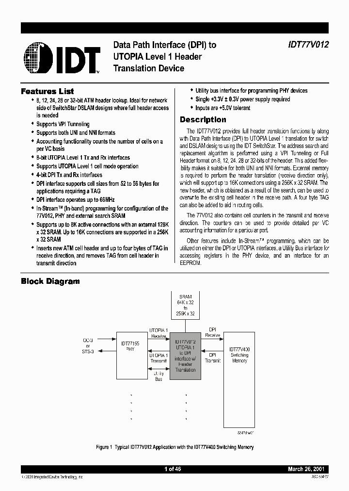 IDT77V012L155DA_4898481.PDF Datasheet