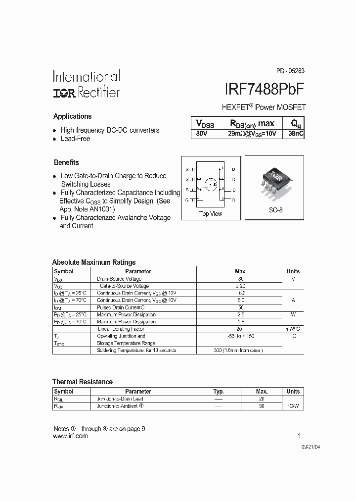 IRF7488PBF_4843785.PDF Datasheet