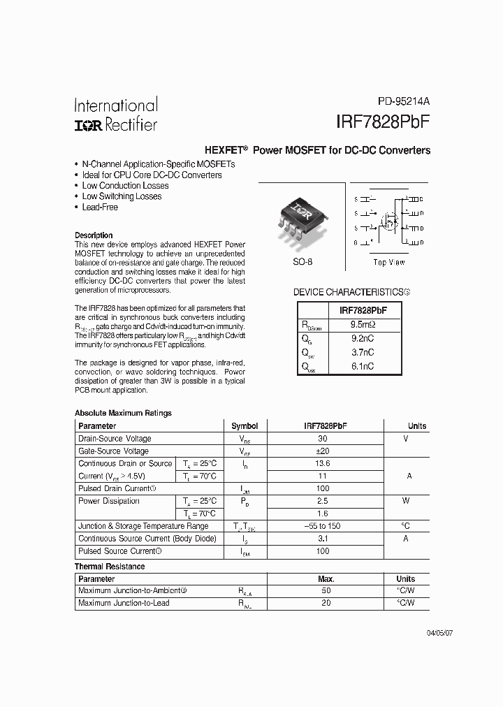 IRF7828PBF_4359329.PDF Datasheet