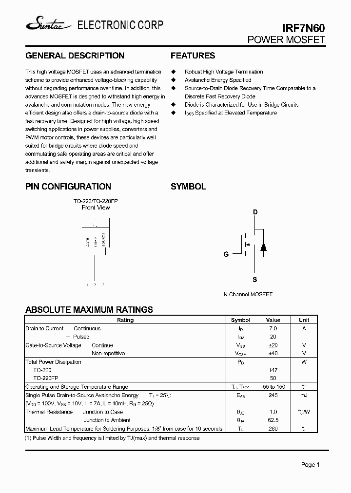 IRF7N60_4823349.PDF Datasheet