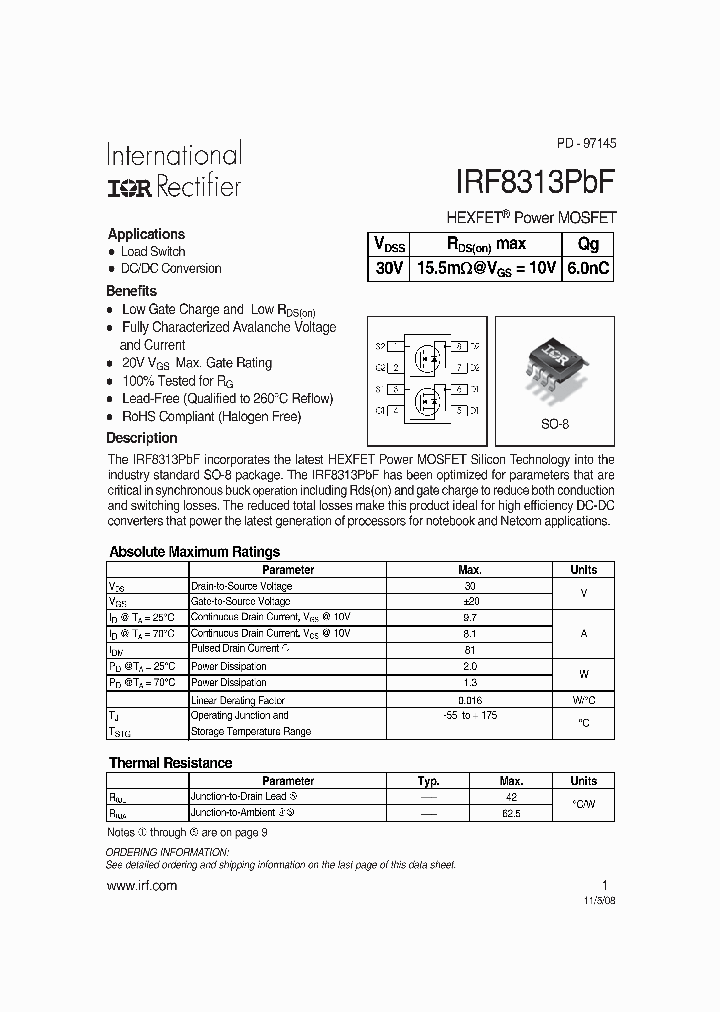 IRF8313PBF_4656412.PDF Datasheet
