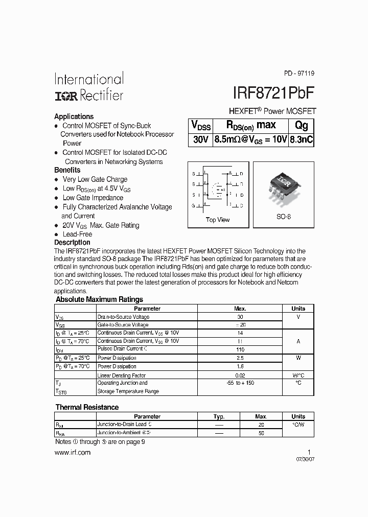 IRF8721PBF_4647034.PDF Datasheet