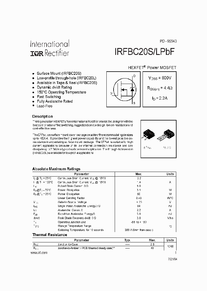IRFBC20LPBF_4176164.PDF Datasheet