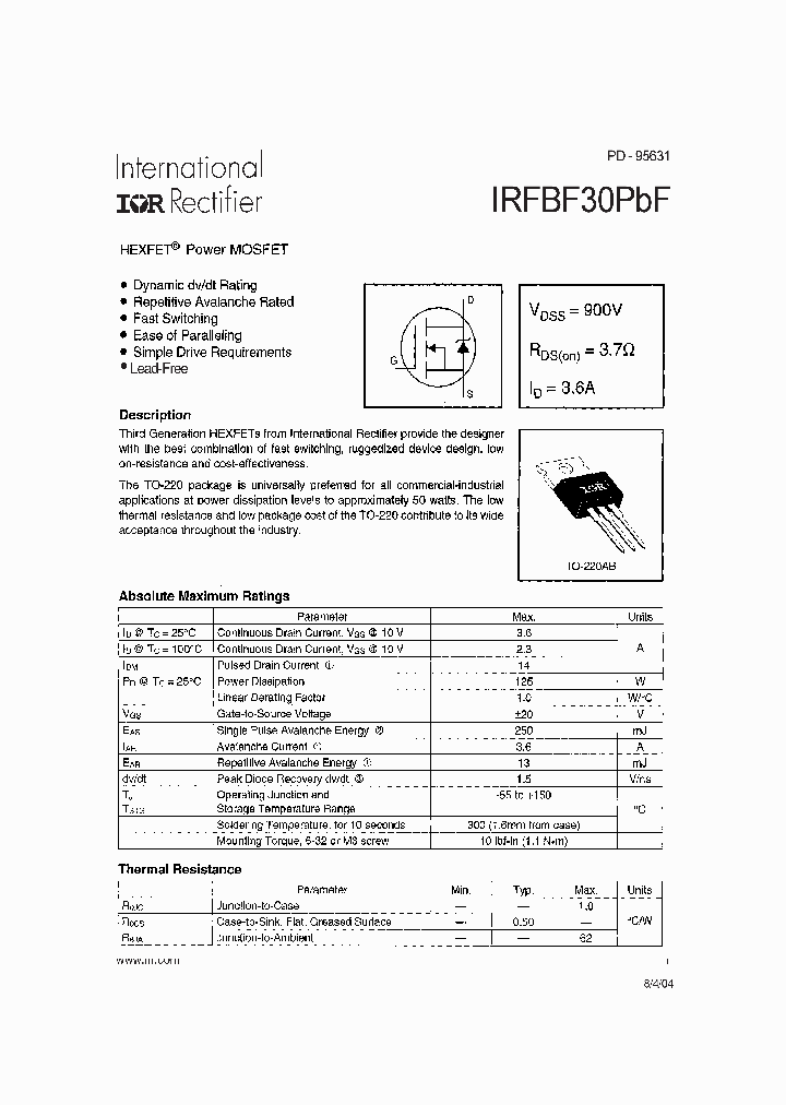 IRFBF30PBF_4166766.PDF Datasheet