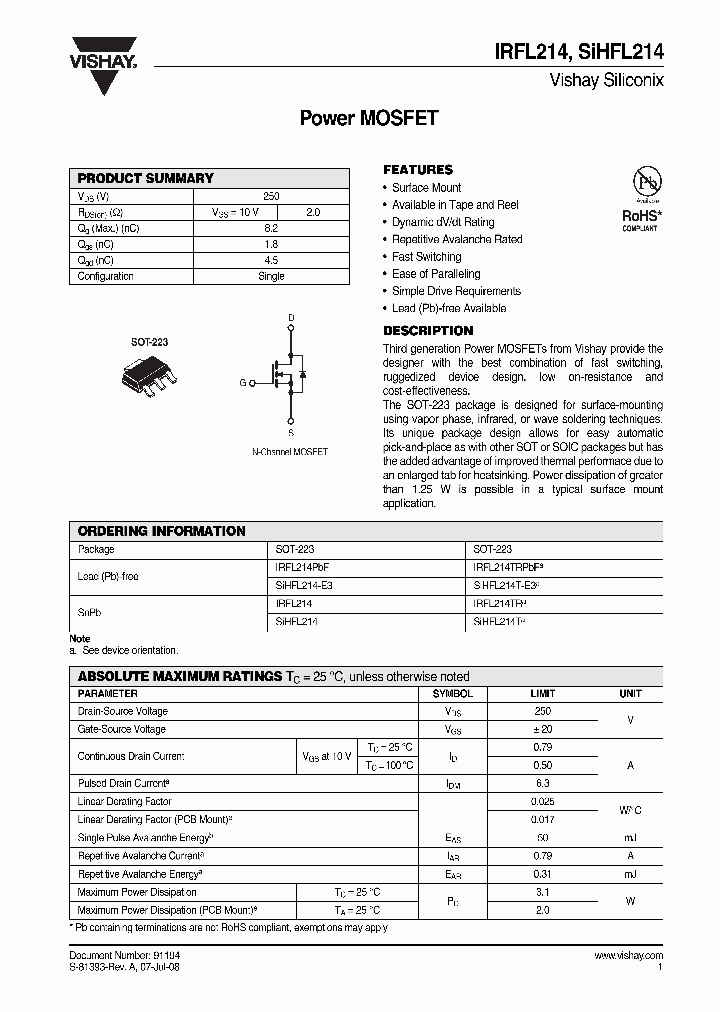 IRFL214_4249731.PDF Datasheet
