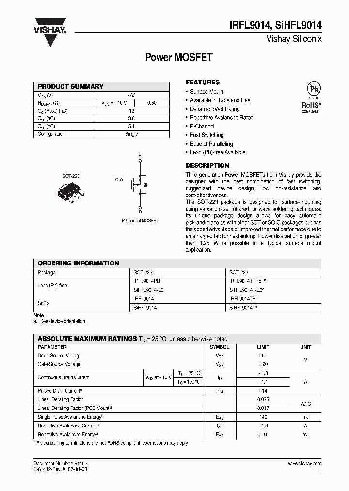 IRFL9014PBF_4320297.PDF Datasheet