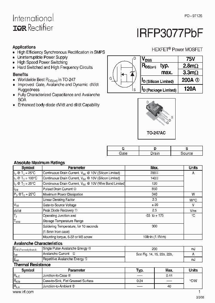 IRFP3077PBF_4168496.PDF Datasheet