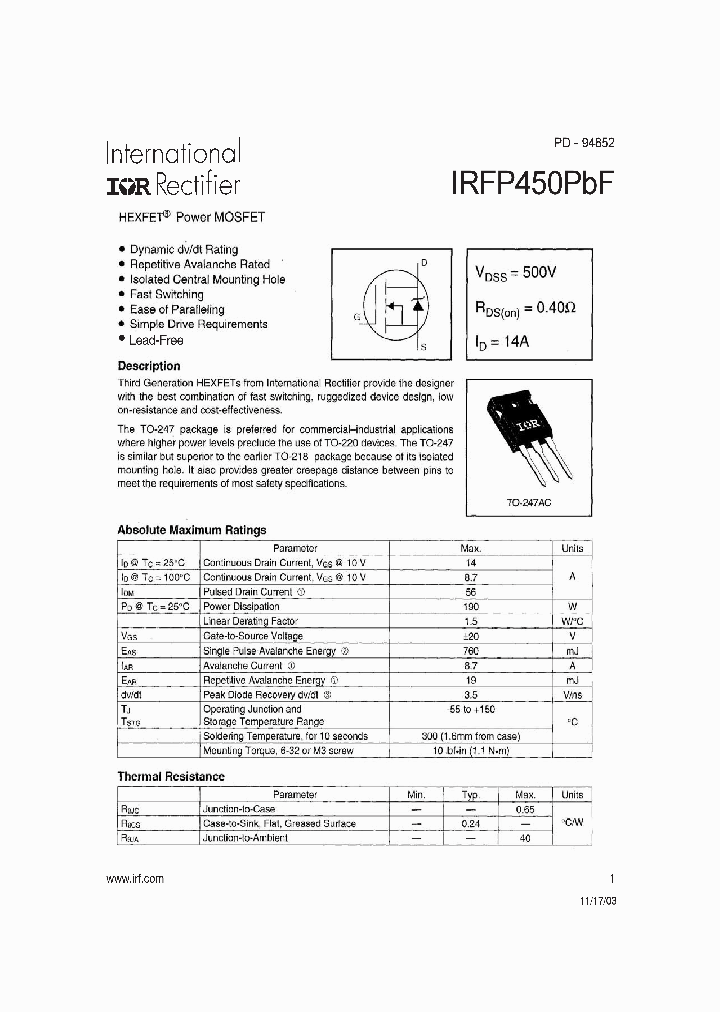 IRFP450PBF_4238589.PDF Datasheet