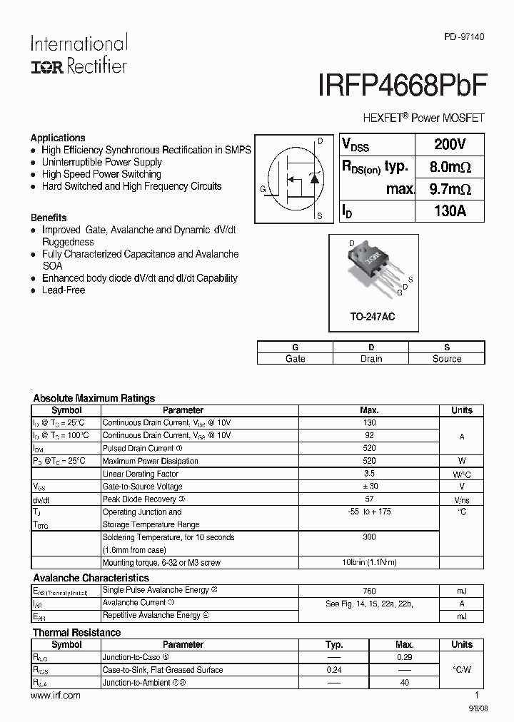 IRFP4668PBF_4626404.PDF Datasheet