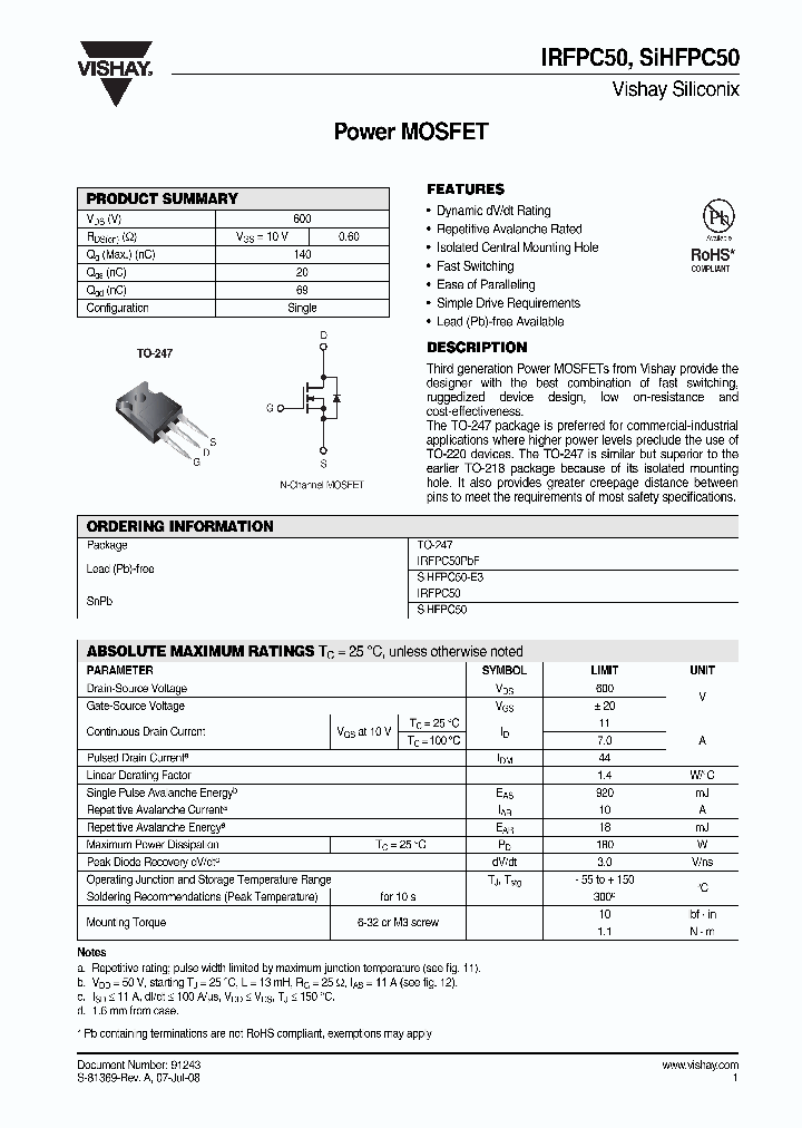 IRFPC50_4277727.PDF Datasheet