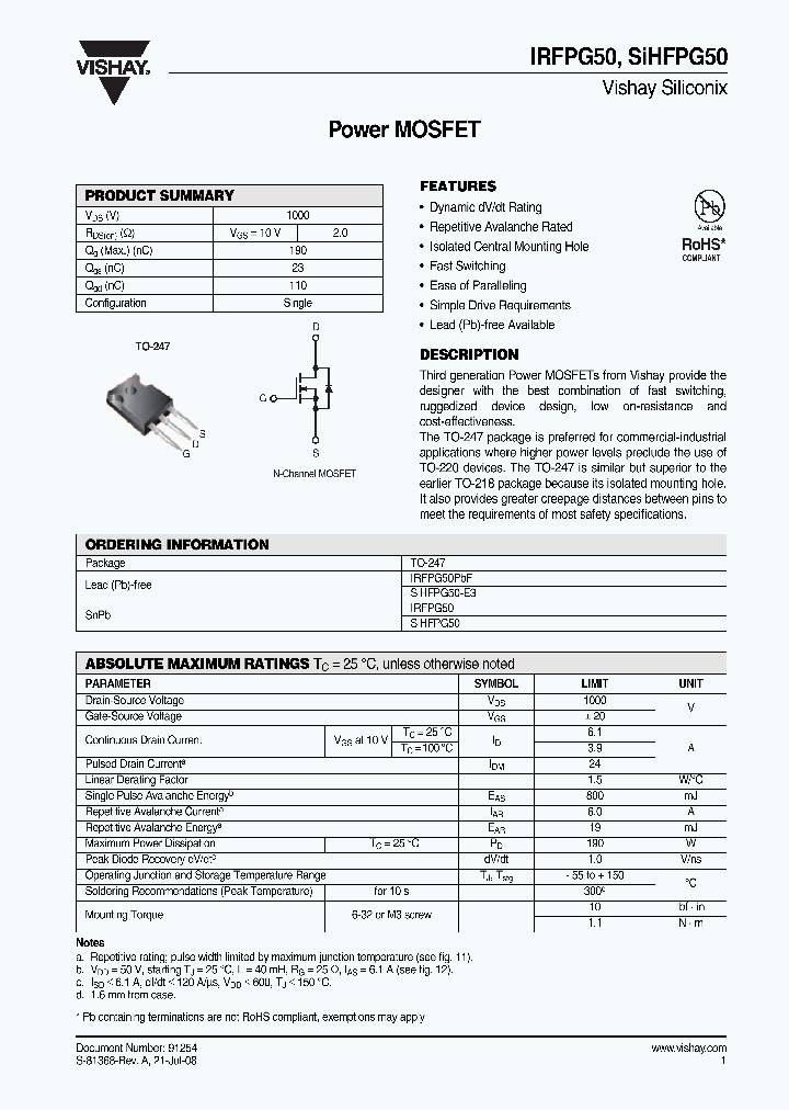 IRFPG50_4252244.PDF Datasheet