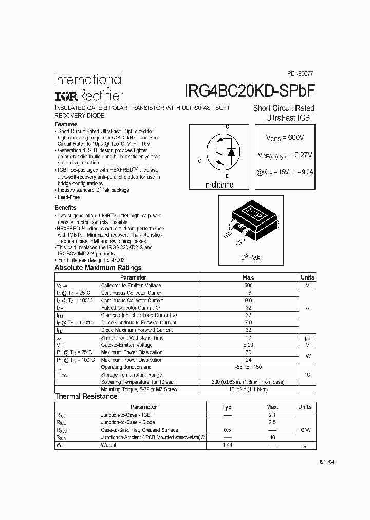 IRG4BC20KD-SPBF_4347765.PDF Datasheet