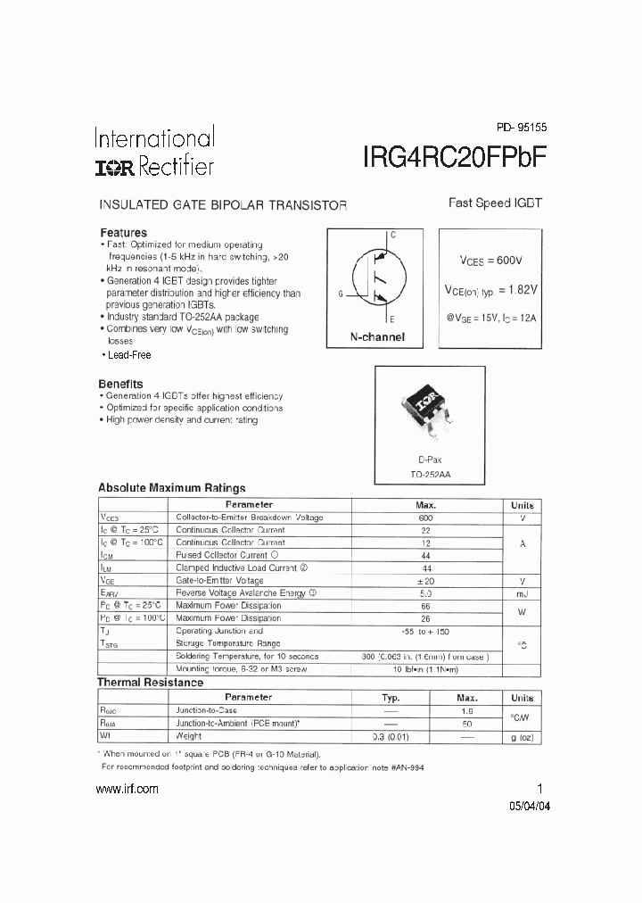 IRG4RC20FPBF_4379458.PDF Datasheet