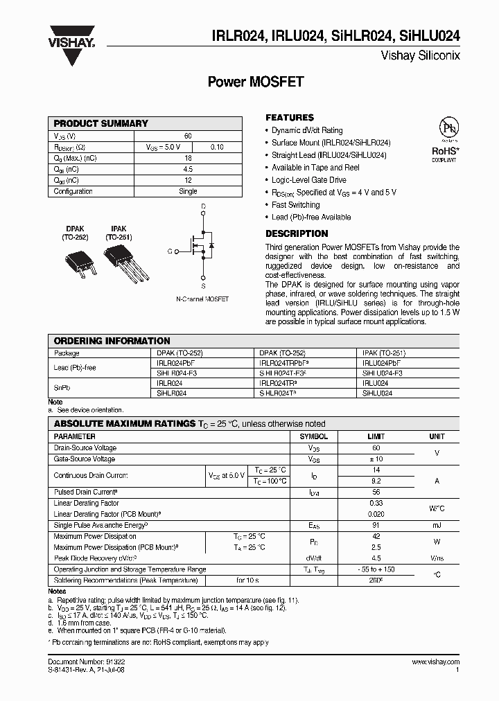 IRLR024_4261341.PDF Datasheet