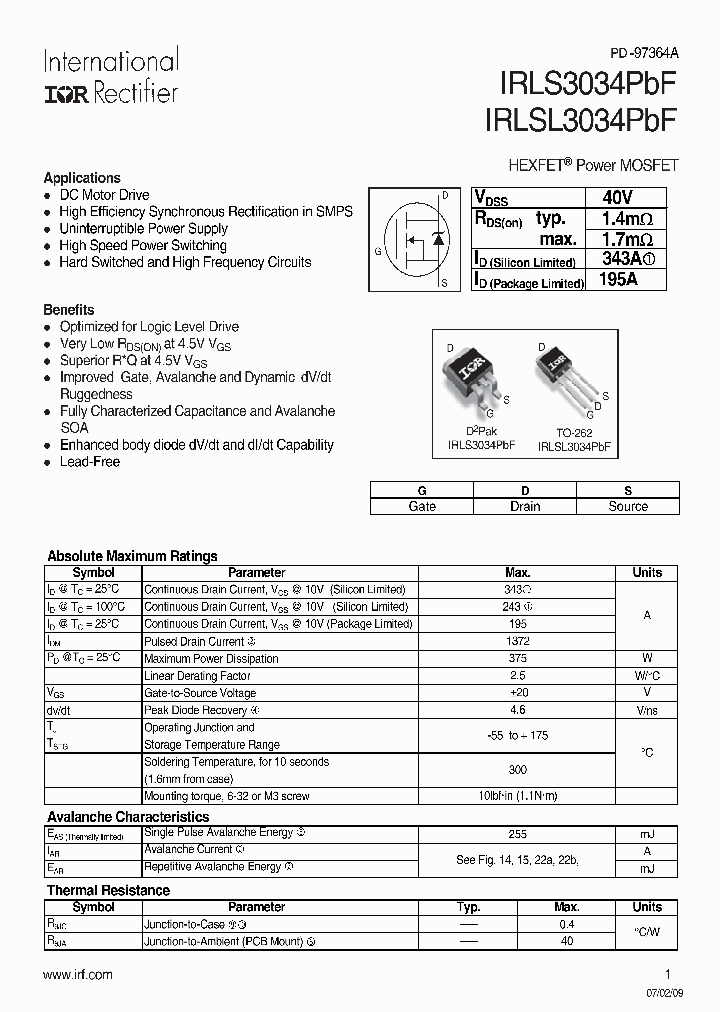 IRLS3034PBF_4558874.PDF Datasheet