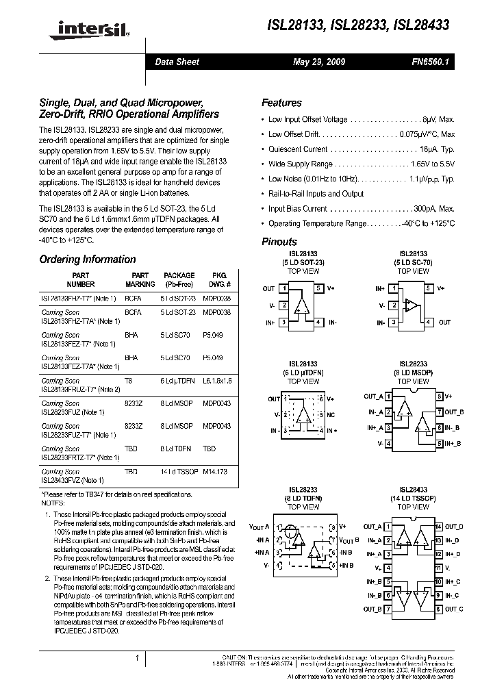 ISL28433_4459045.PDF Datasheet