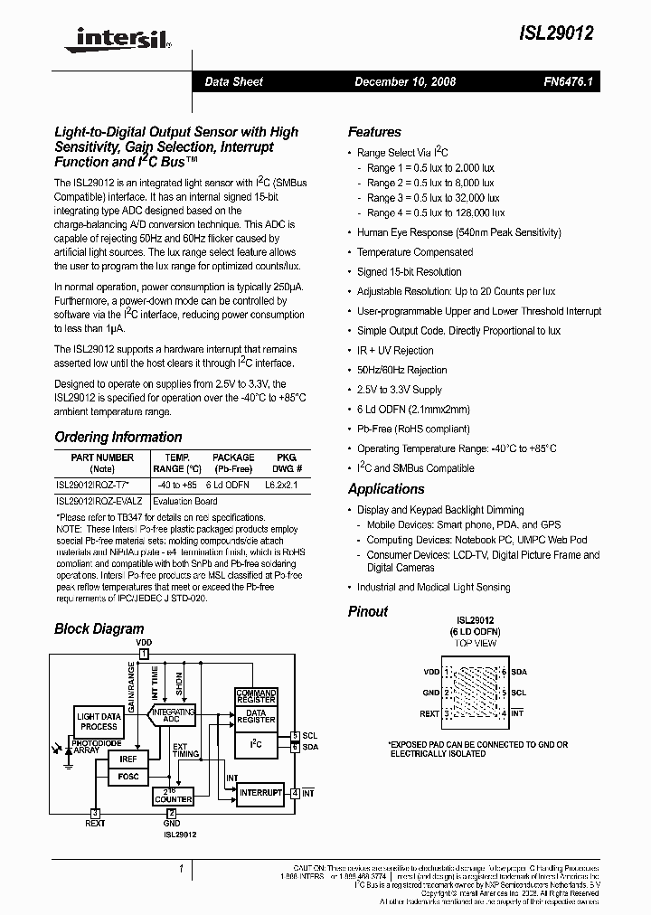 ISL29012IROZ-EVALZ_4459678.PDF Datasheet