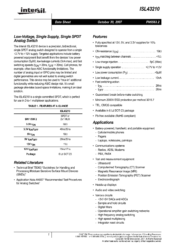 ISL43210_4849615.PDF Datasheet