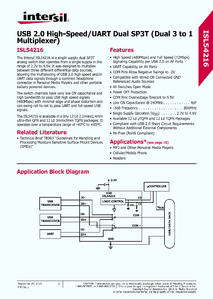 ISL54216EVAL1Z_4914921.PDF Datasheet