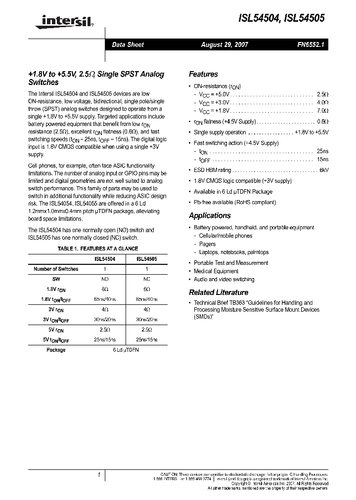 ISL54504_4207495.PDF Datasheet