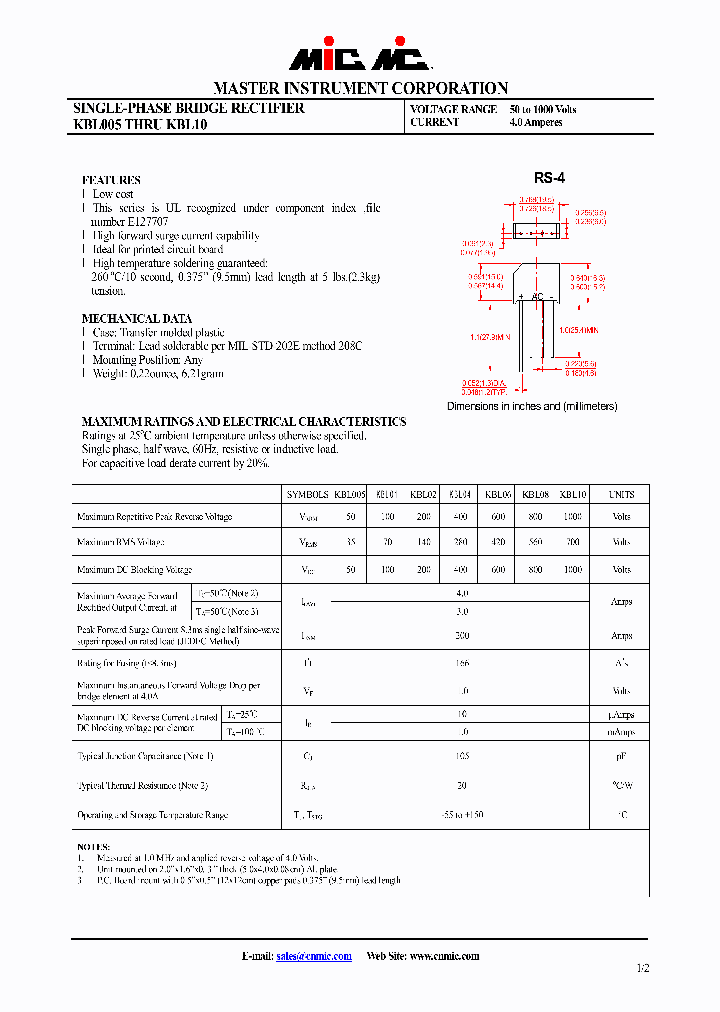 KBL10_4439427.PDF Datasheet