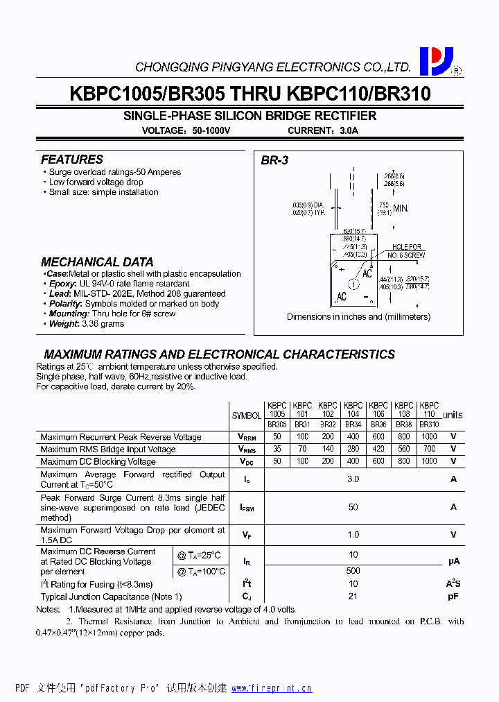 KBPC1005-BR305_4450124.PDF Datasheet
