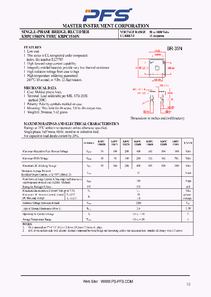 KBPC1508N_4862997.PDF Datasheet
