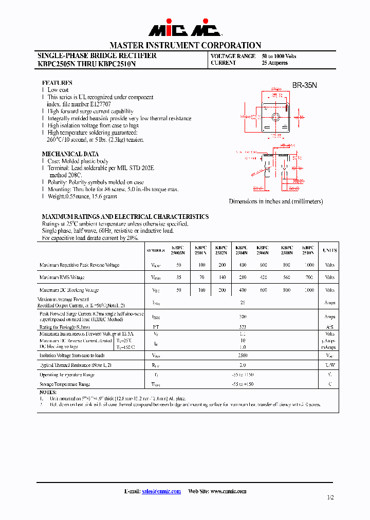 KBPC2502N_4391770.PDF Datasheet