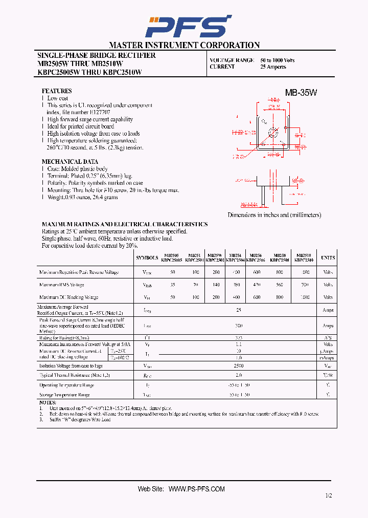KBPC2510_4914449.PDF Datasheet